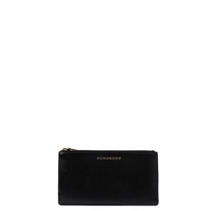 Burberry Purse Wallet in Black, Leather — Front View