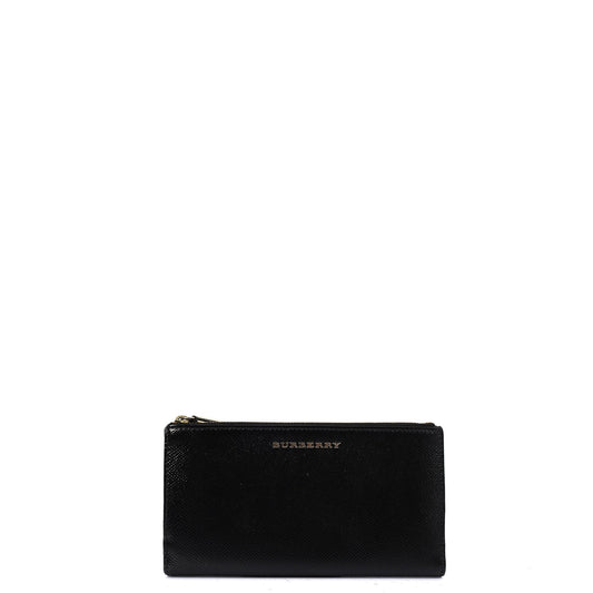 Burberry Purse Wallet in Black, Leather — Front View