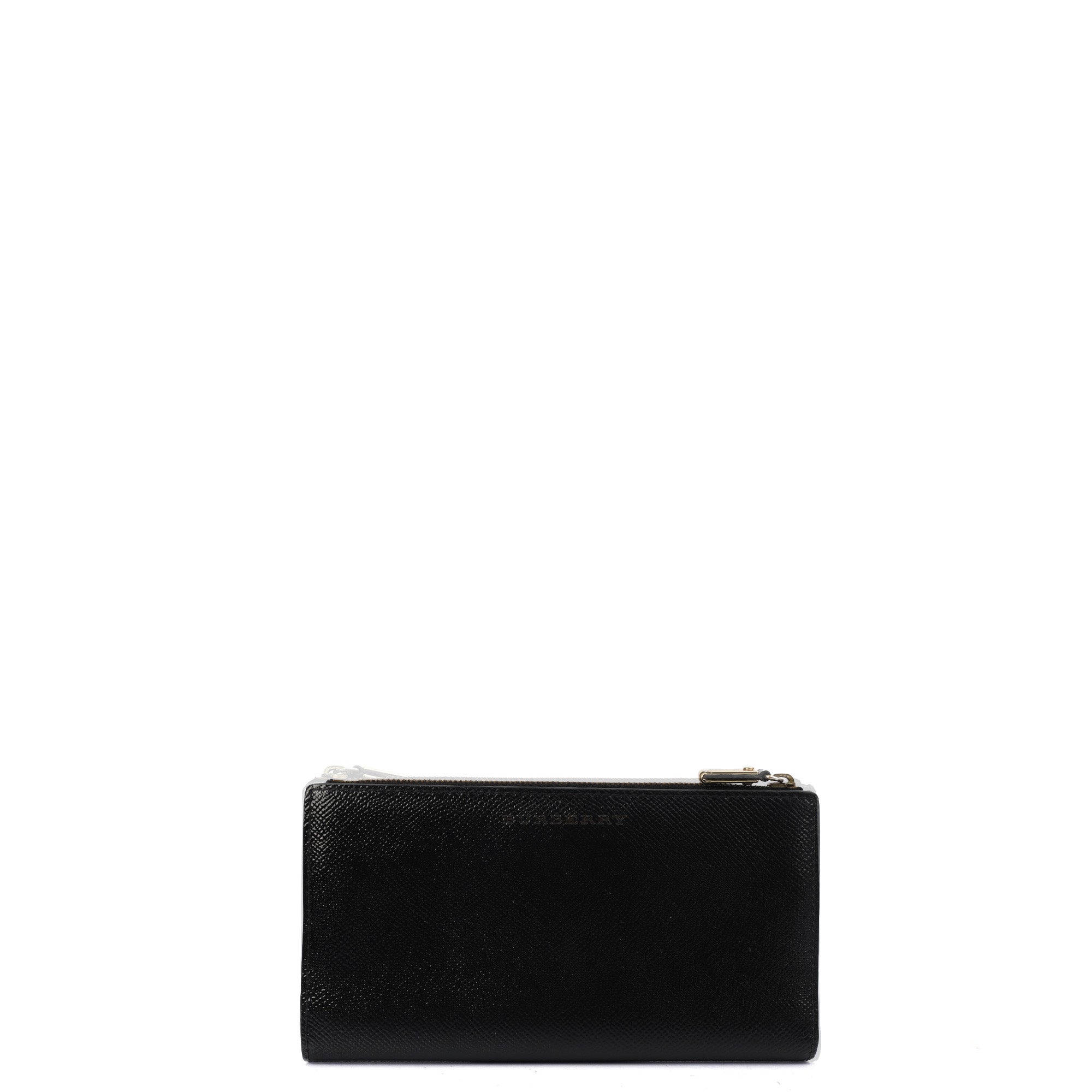 Burberry Purse Wallet in Black, Leather — Back View