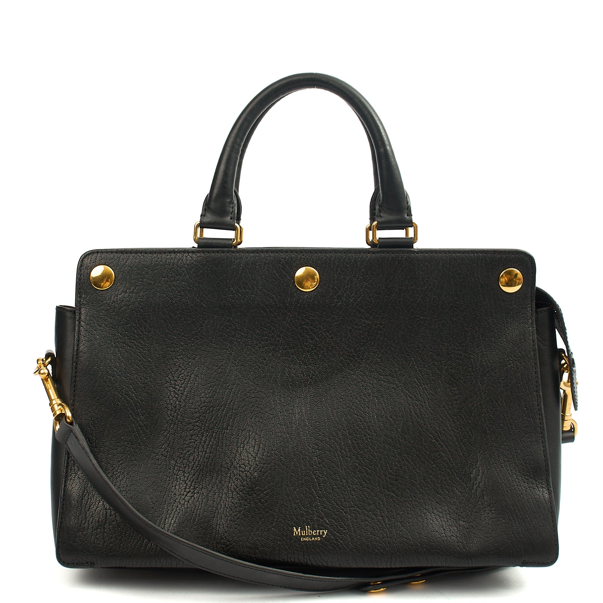 Mulberry Tote Chester in Black, Calfskin Leather — Front View