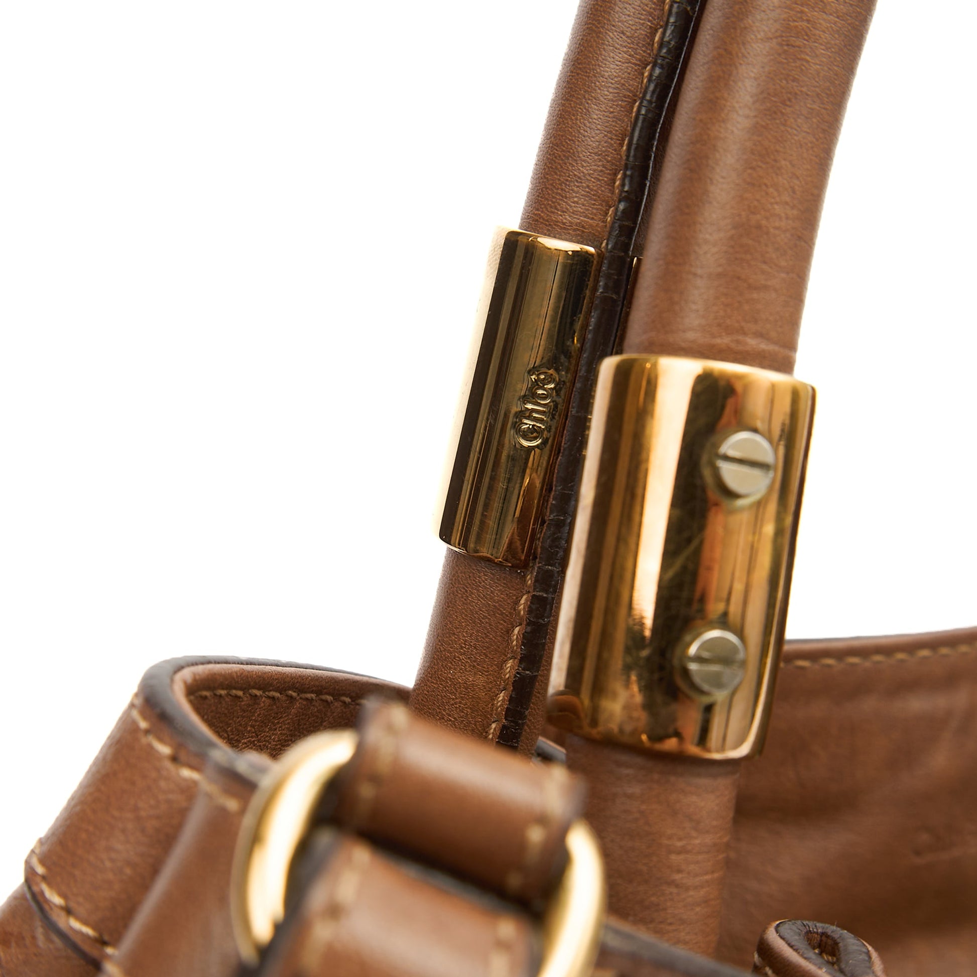 Chloe Tote Shoulder Bag in Brown, Calfskin Leather — Alternate View 21