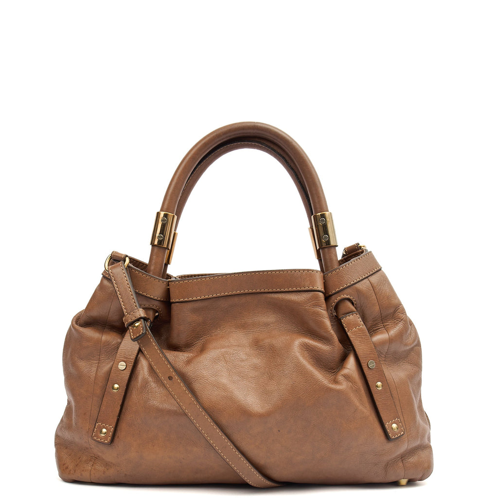 Chloe Tote Shoulder Bag in Brown, Calfskin Leather — Alternate View 11