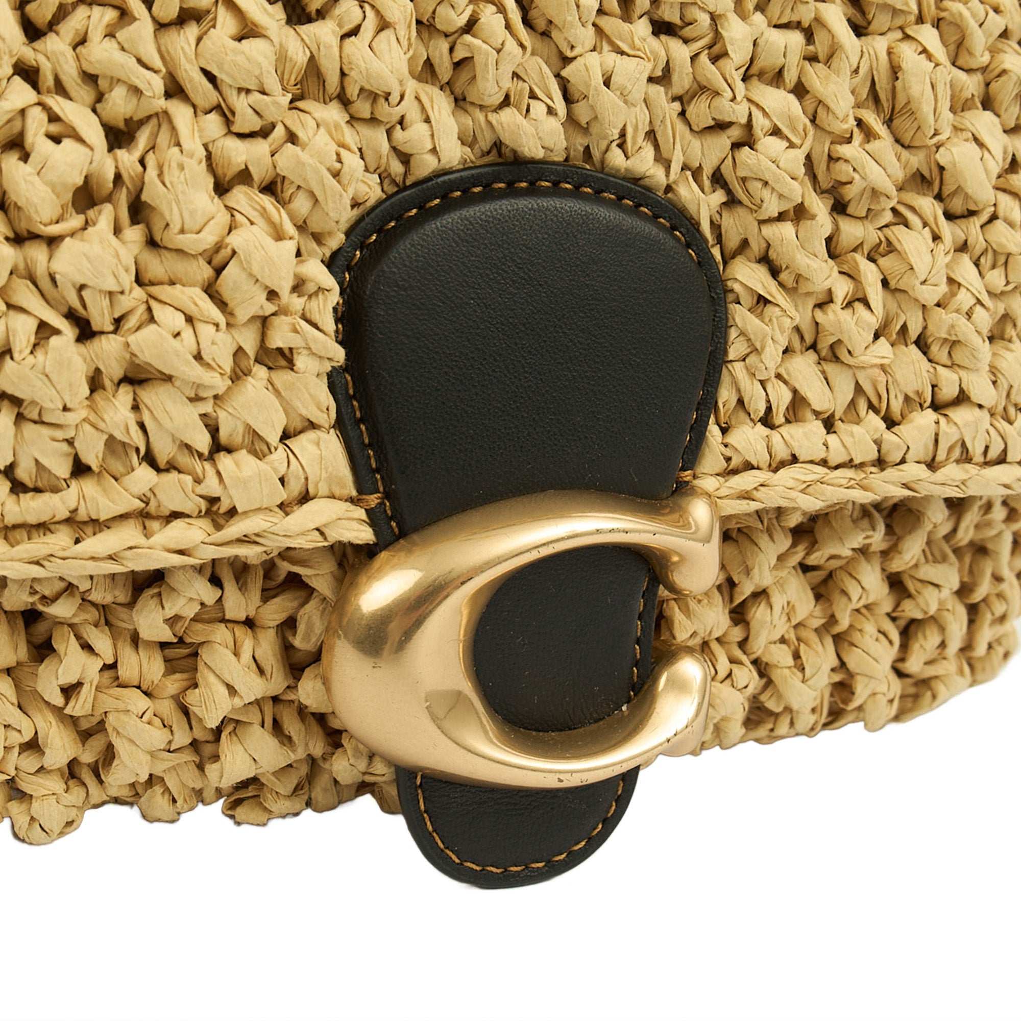 Coach Shoulder Bag Tabby 26 in Neutral, Raffia — Lifestyle View
