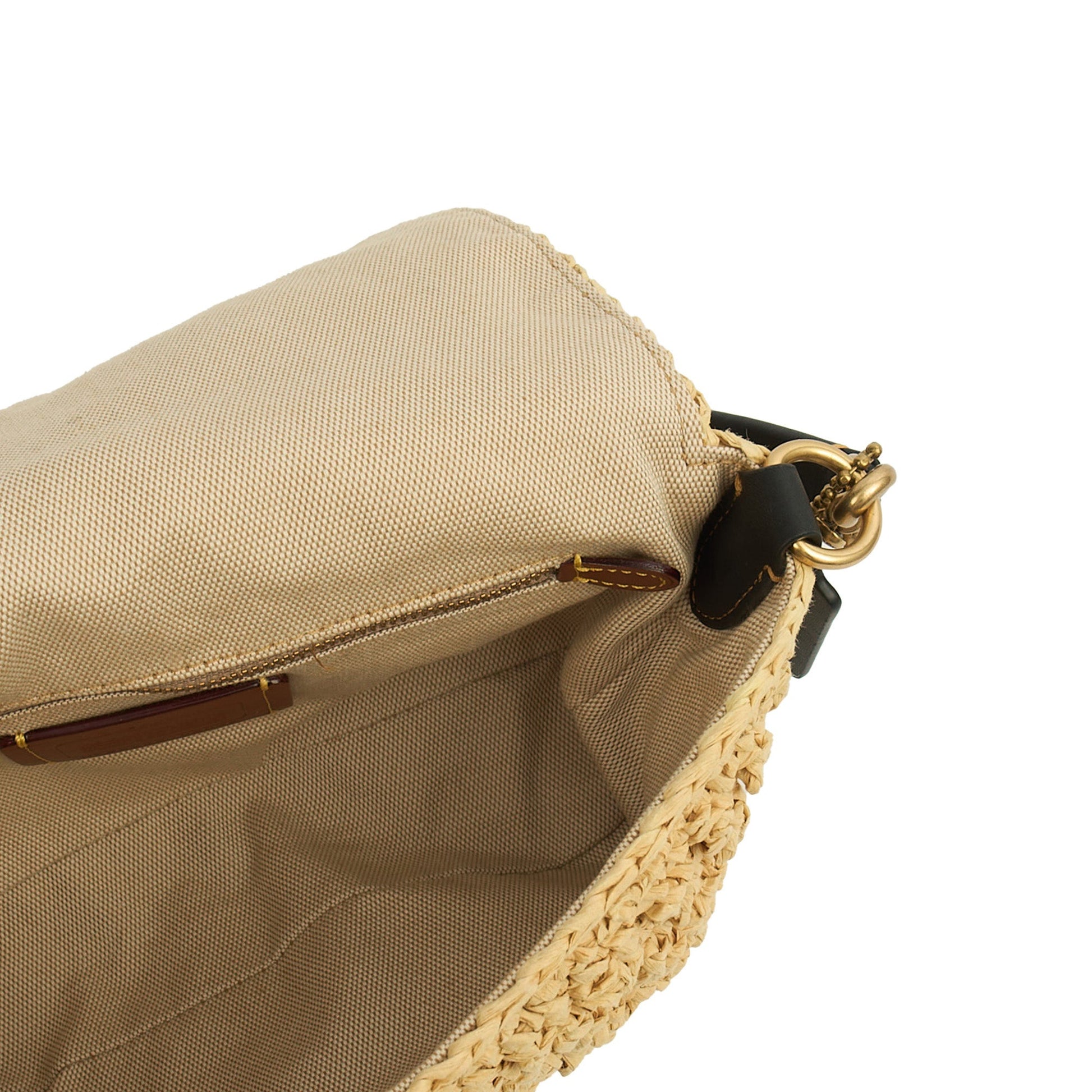 Coach Shoulder Bag Tabby 26 in Neutral, Raffia — Detail View