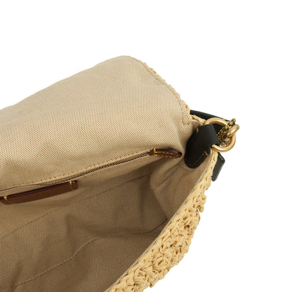 Coach Shoulder Bag Tabby 26 in Neutral, Raffia — Detail View