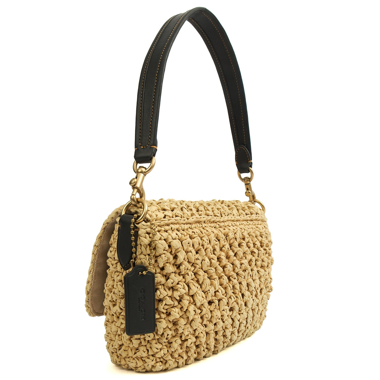 Coach Shoulder Bag Tabby 26 in Neutral, Raffia — Side View