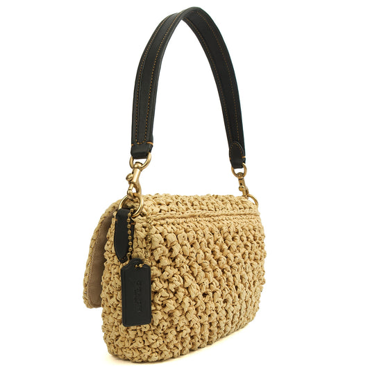 Coach Shoulder Bag Tabby 26 in Neutral, Raffia — Side View