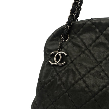 Chanel Tote Mademoiselle Bowling Bag - Medium in Black, Nubuck — Alternate View 17