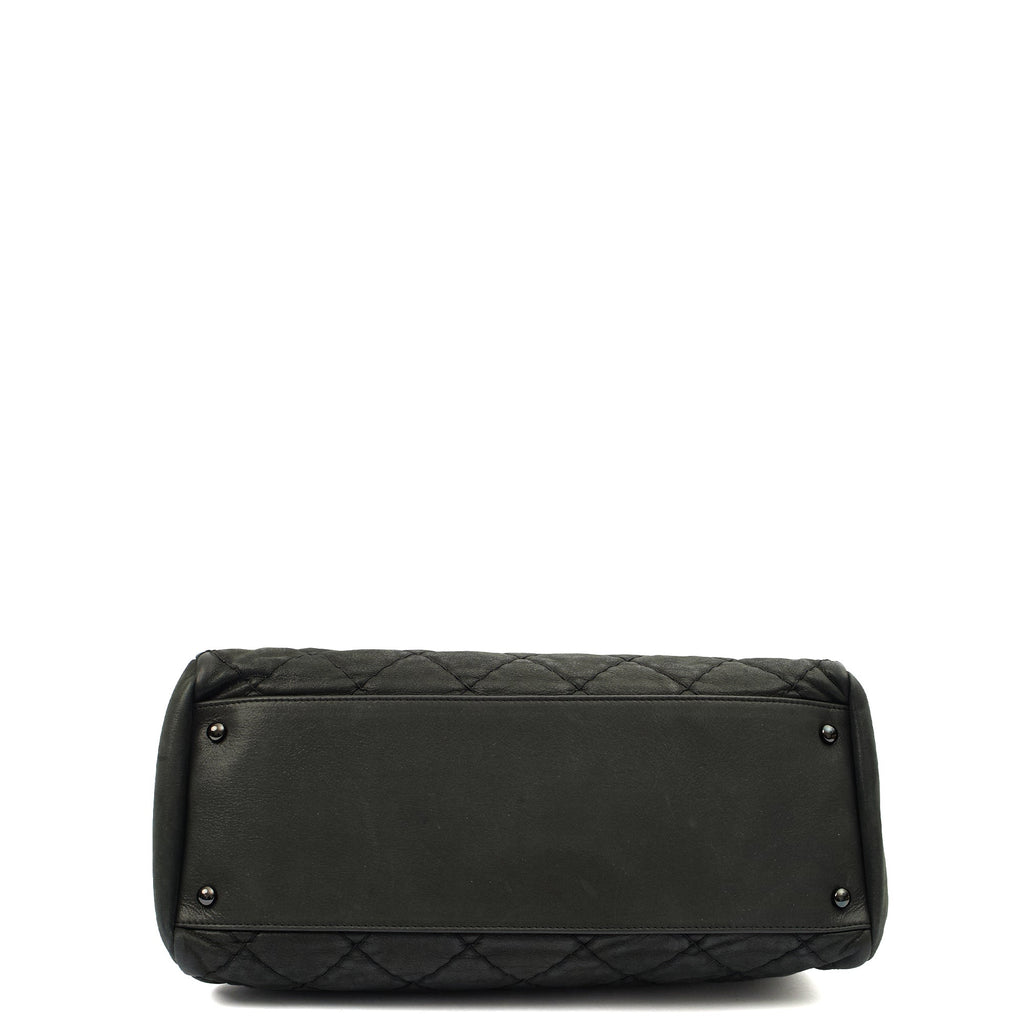 Chanel Tote Mademoiselle Bowling Bag - Medium in Black, Nubuck — Alternate View 22
