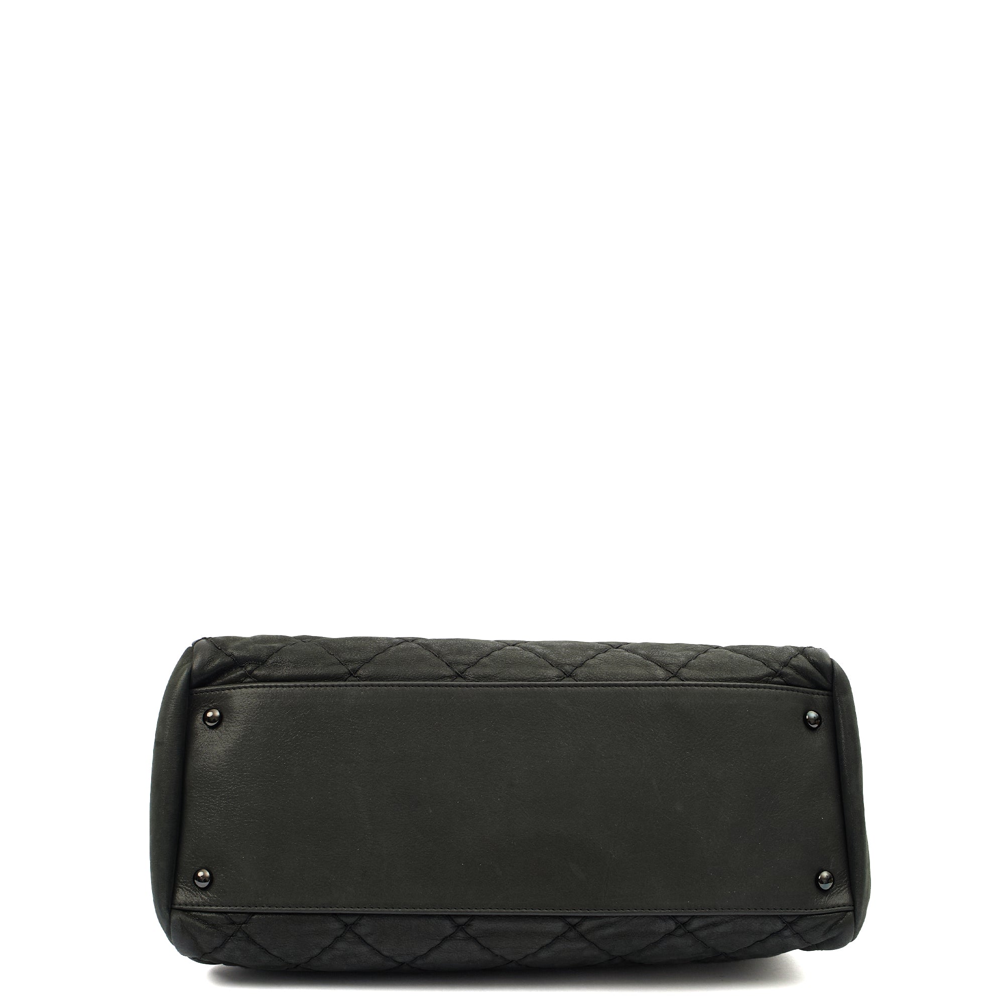 Chanel Tote Mademoiselle Bowling Bag - Medium in Black, Nubuck — Alternate View 13