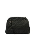 Chanel Tote Mademoiselle Bowling Bag - Medium in Black, Nubuck — Front View