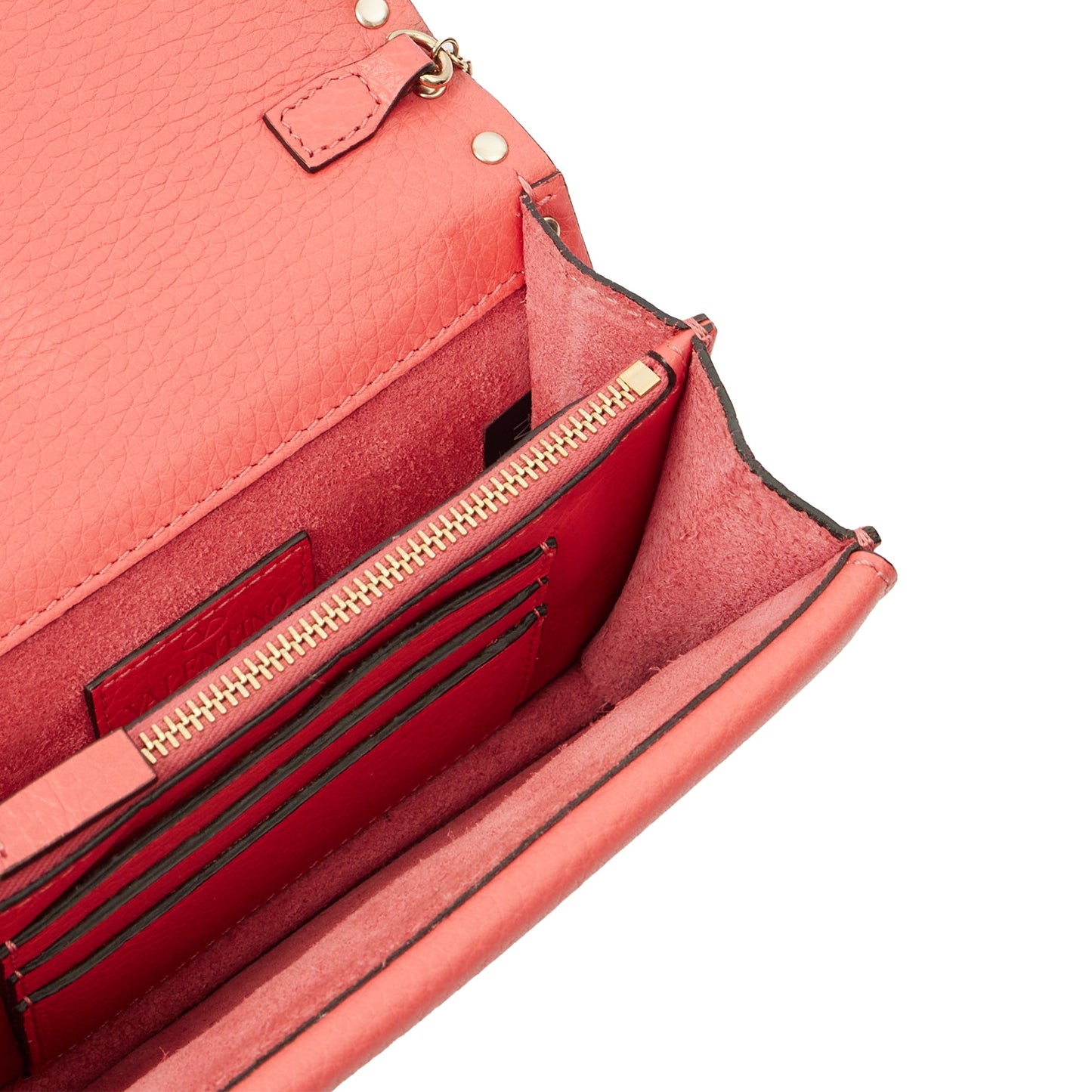 Valentino Cross Body Rockstud Crossbody Bag - Small in Pink, Calfskin — Detail View