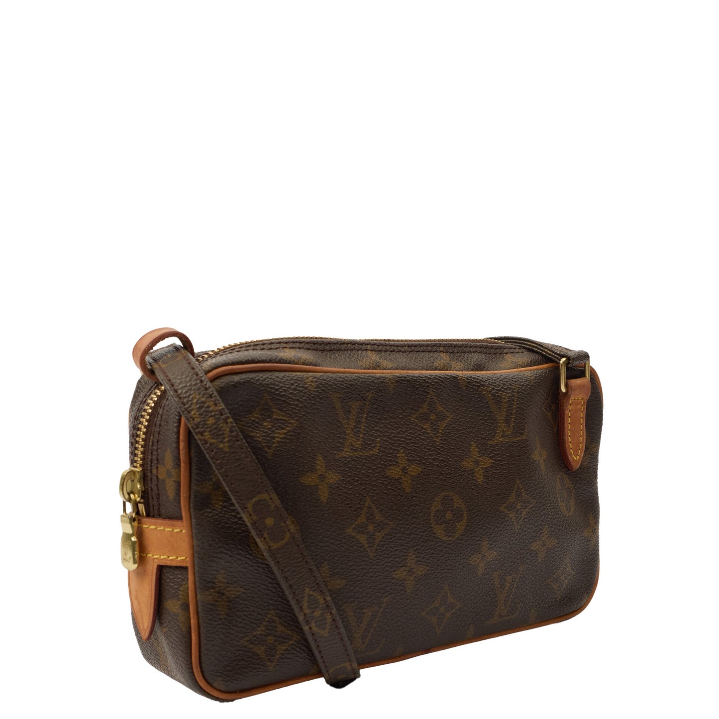 Louis Vuitton Cross Body Pochette Marly BandouliÃ¨re in Monogram, Canvas — Back View
