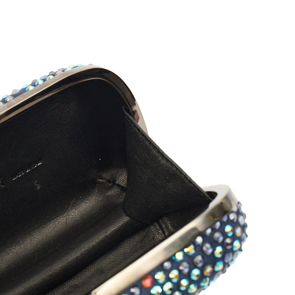 Alexander McQueen Clutch Box Clutch Skull in Blue, Fabric — Detail View