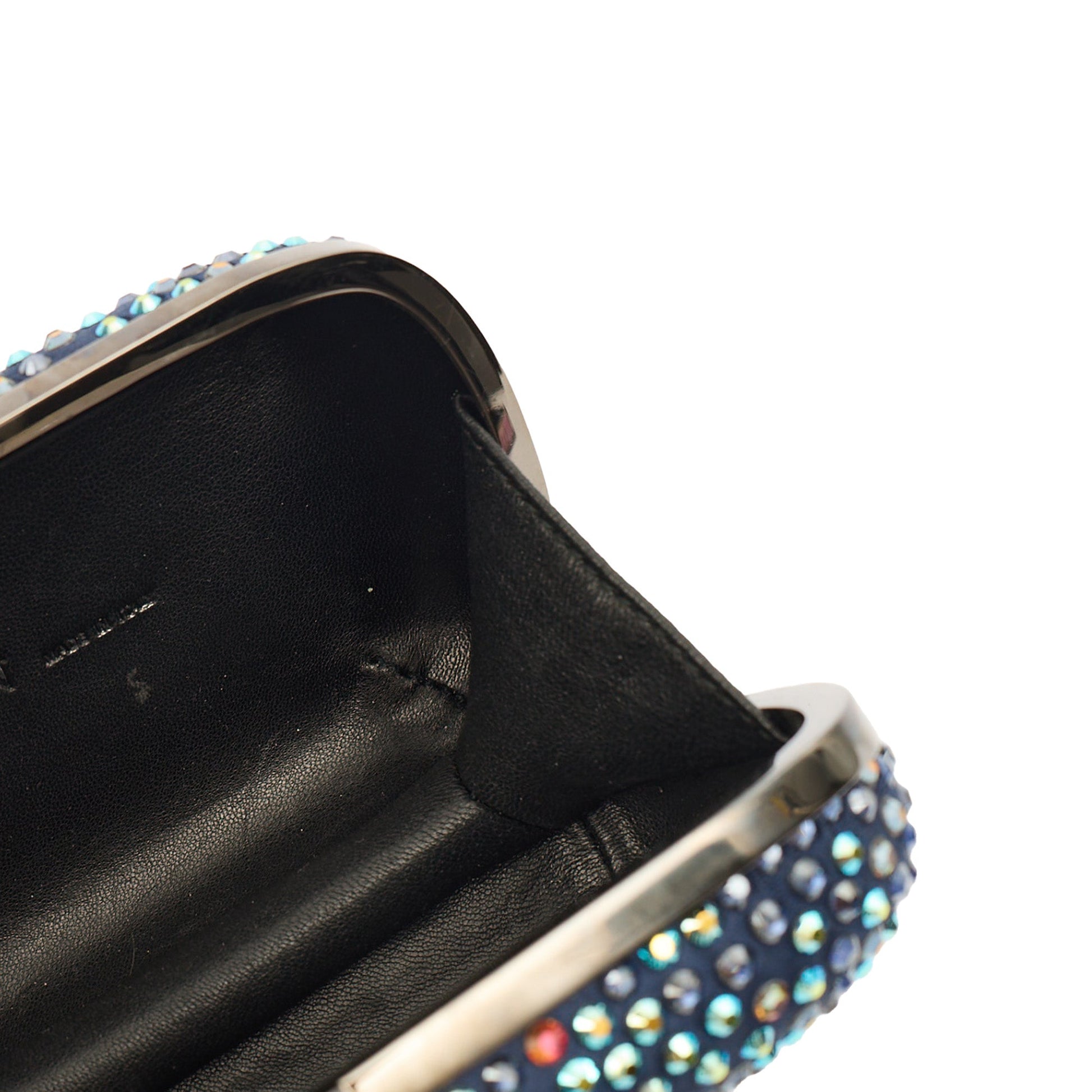 Alexander McQueen Clutch Box Clutch Skull in Blue, Fabric — Detail View