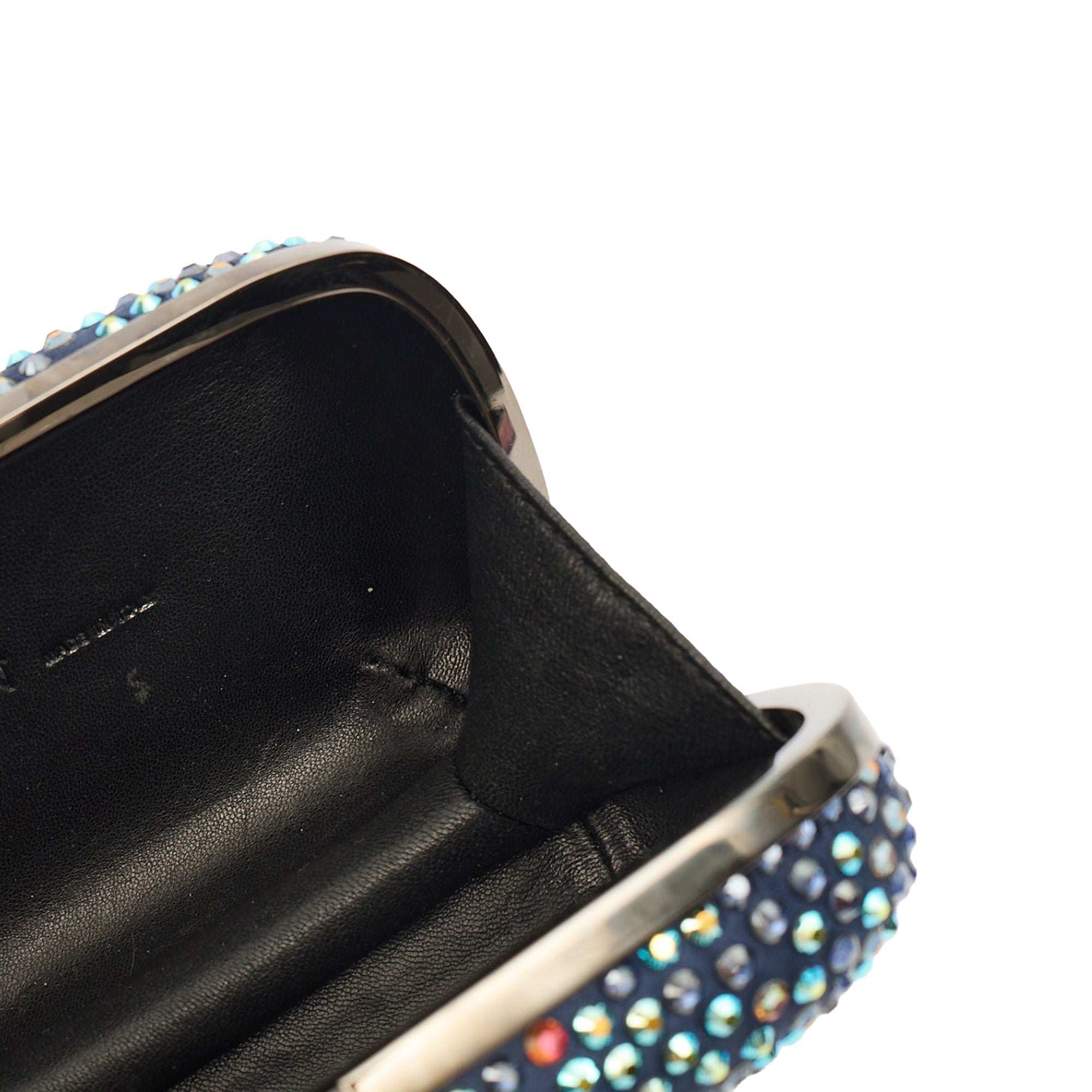 Alexander McQueen Clutch Box Clutch Skull in Blue, Fabric — Detail View