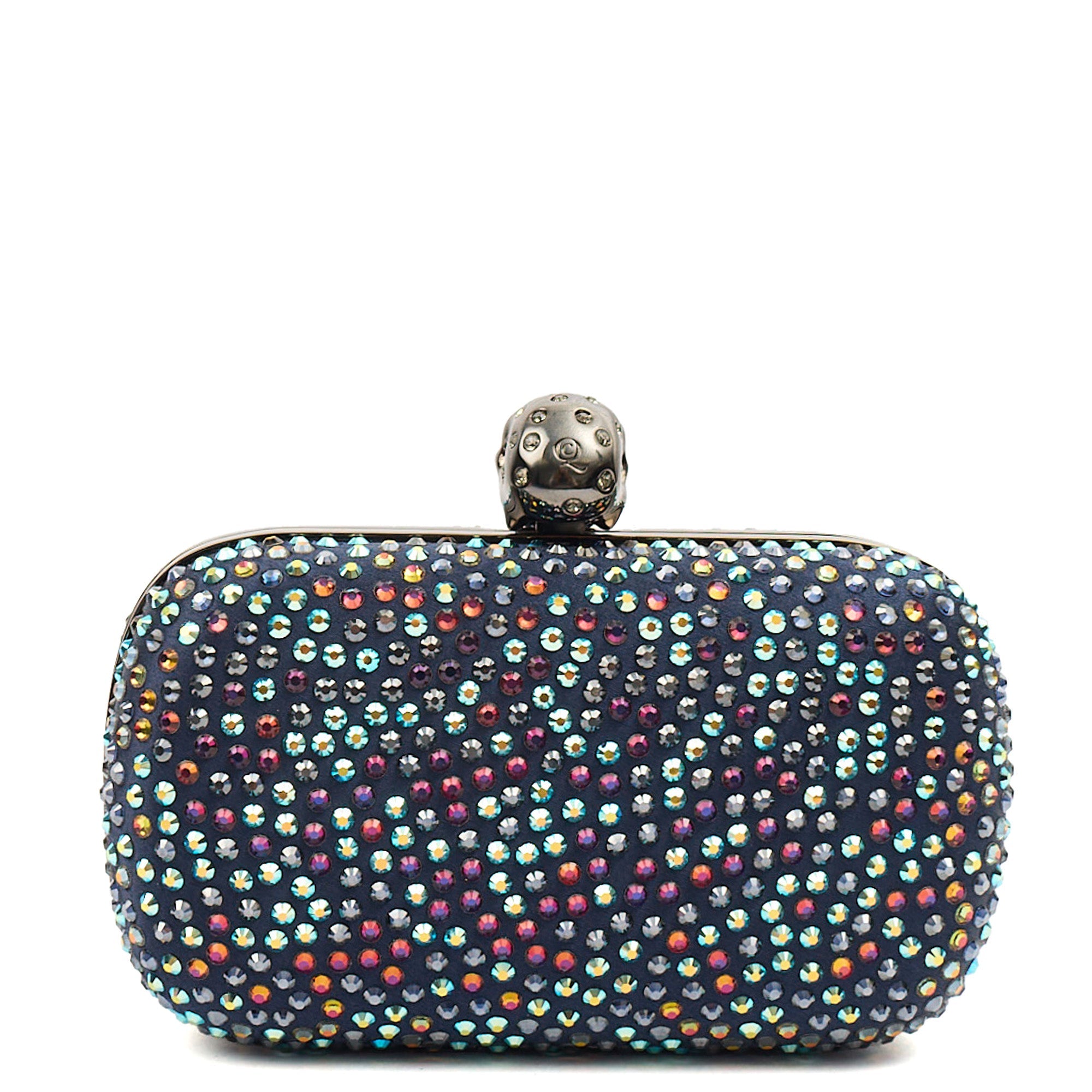 Alexander McQueen Clutch Box Clutch Skull in Blue, Fabric — Alternate View 9