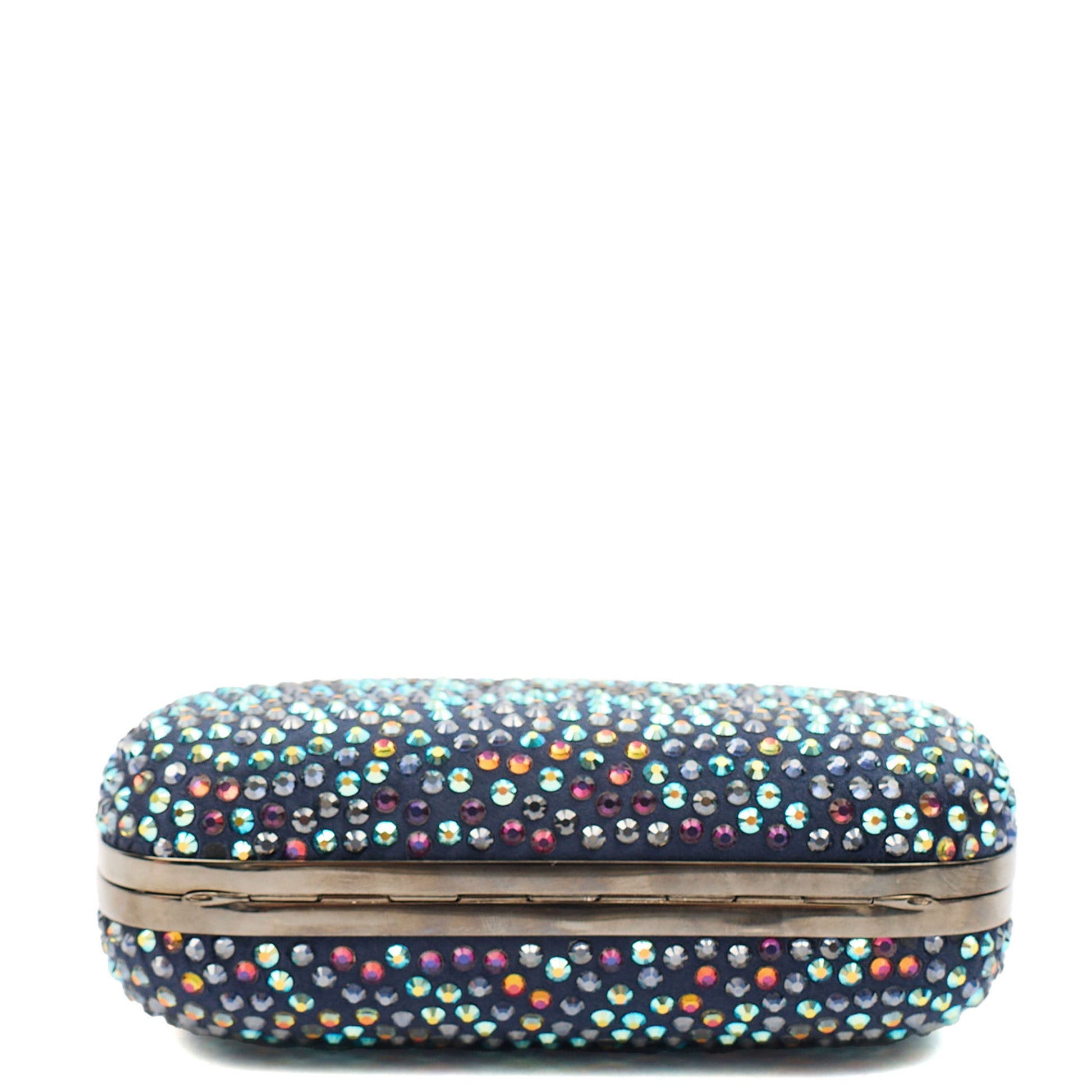 Alexander McQueen Clutch Box Clutch Skull in Blue, Fabric — Top View
