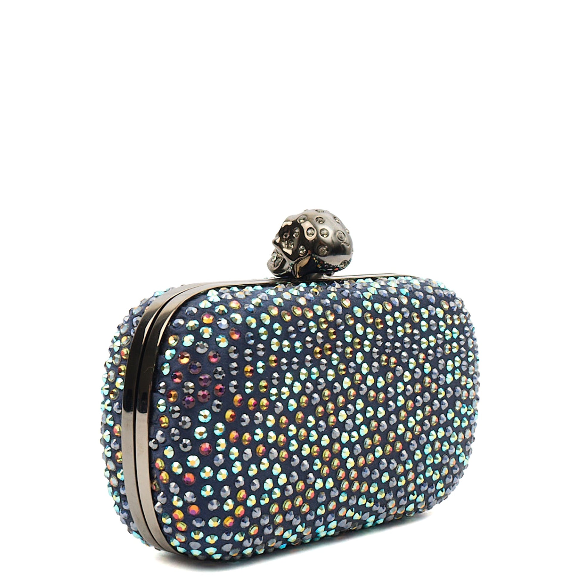Alexander McQueen Clutch Box Clutch Skull in Blue, Fabric — Alternate View 8