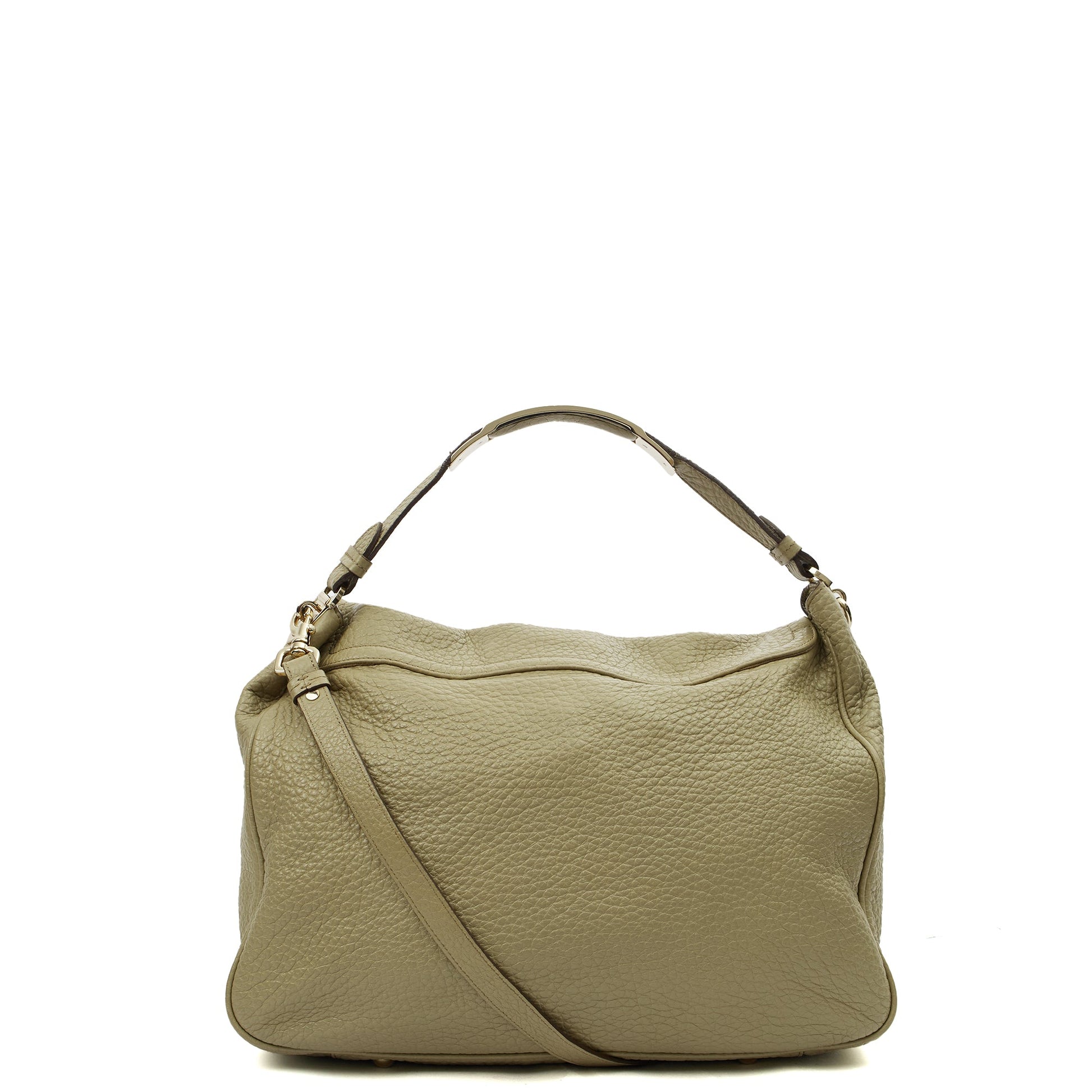 Mulberry Satchel Evelina Satchel in Green, Calfskin Leather — Back View