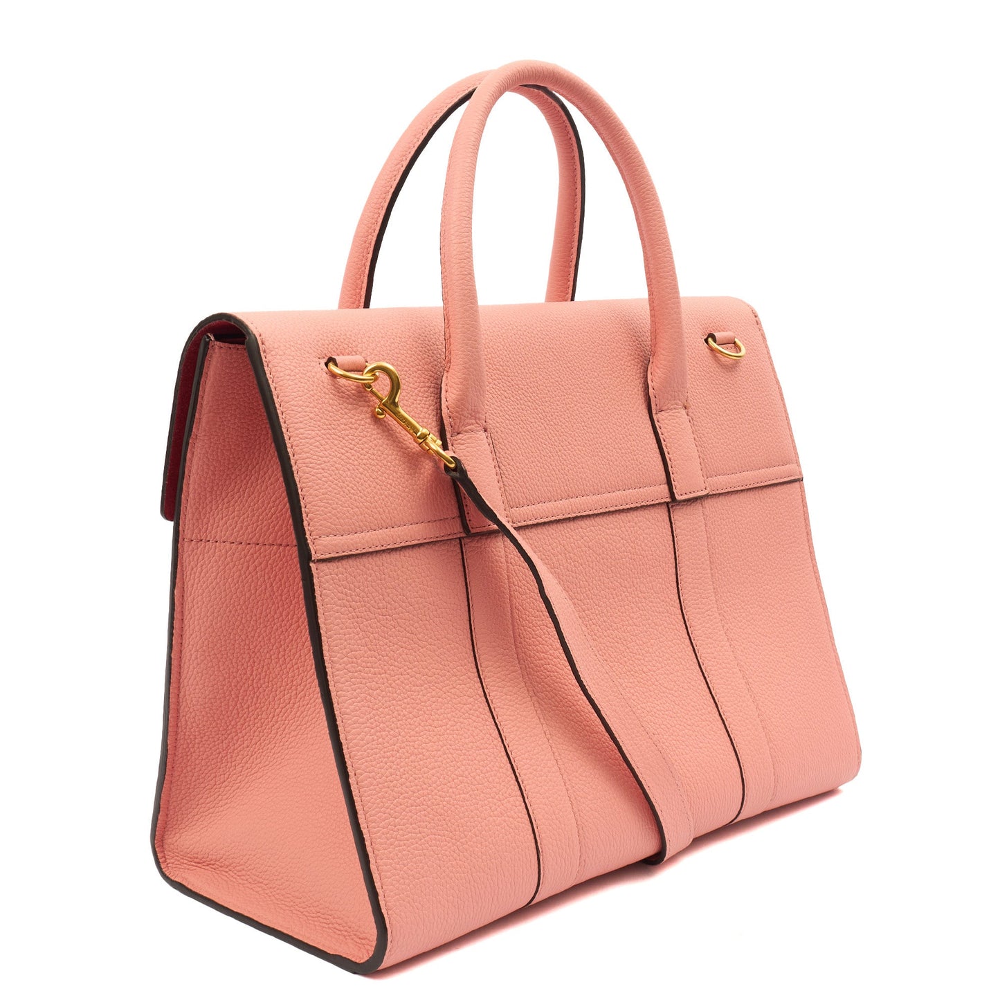 Mulberry Tote Bayswater with Strap in Sorbet Pink, Calfskin Leather — Back View