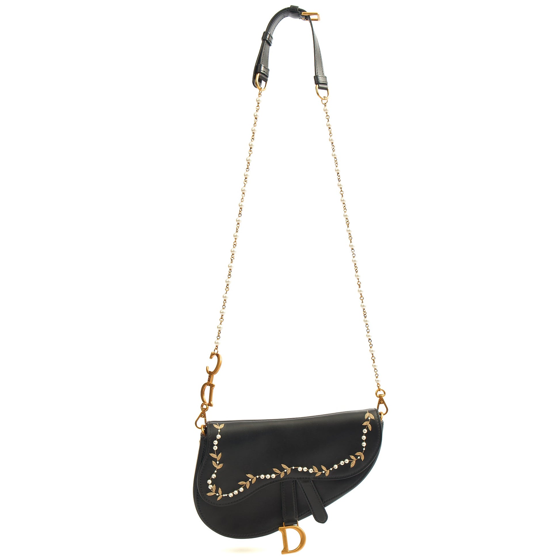 Christian Dior Mini Bag Mini Saddle in Black, Calfskin — Alternate View 9