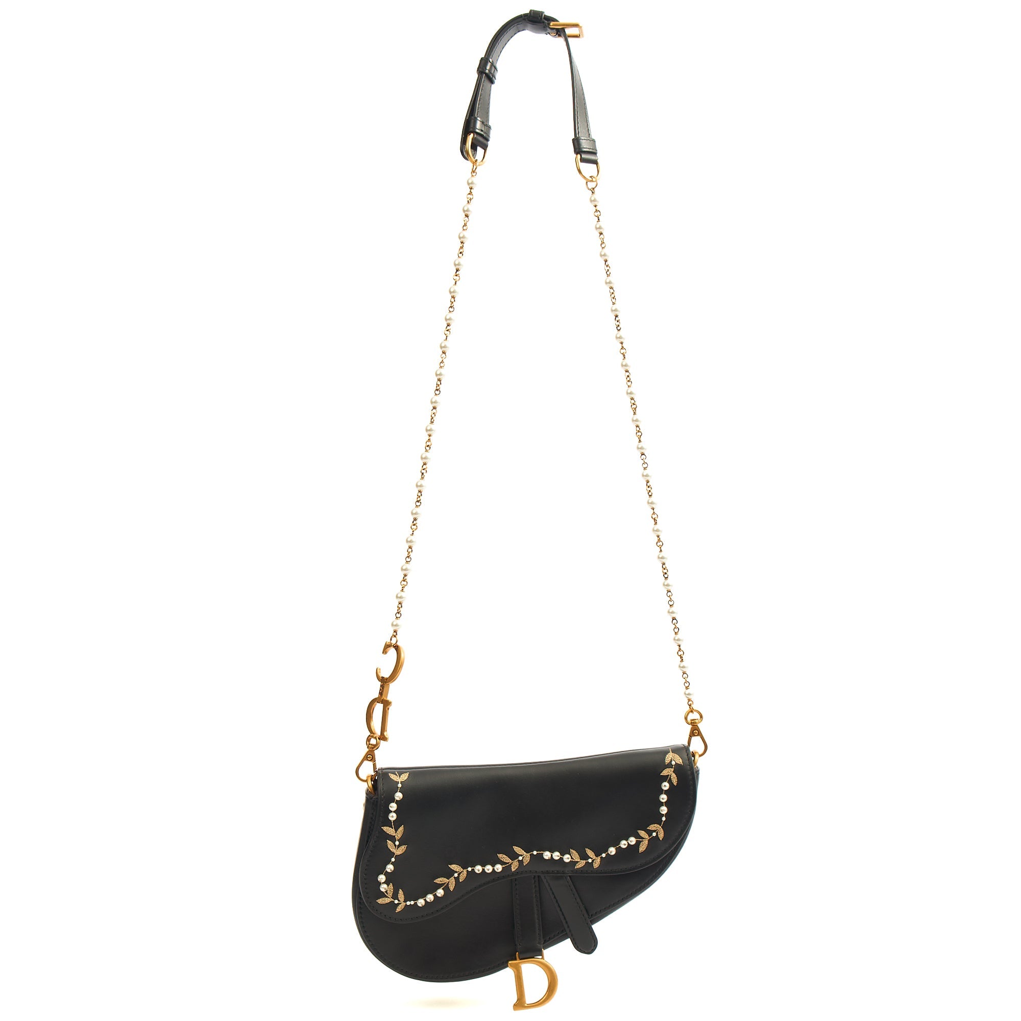 Christian Dior Mini Bag Mini Saddle in Black, Calfskin — Alternate View 9