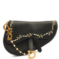 Christian Dior Mini Bag Mini Saddle in Black, Calfskin — Front View
