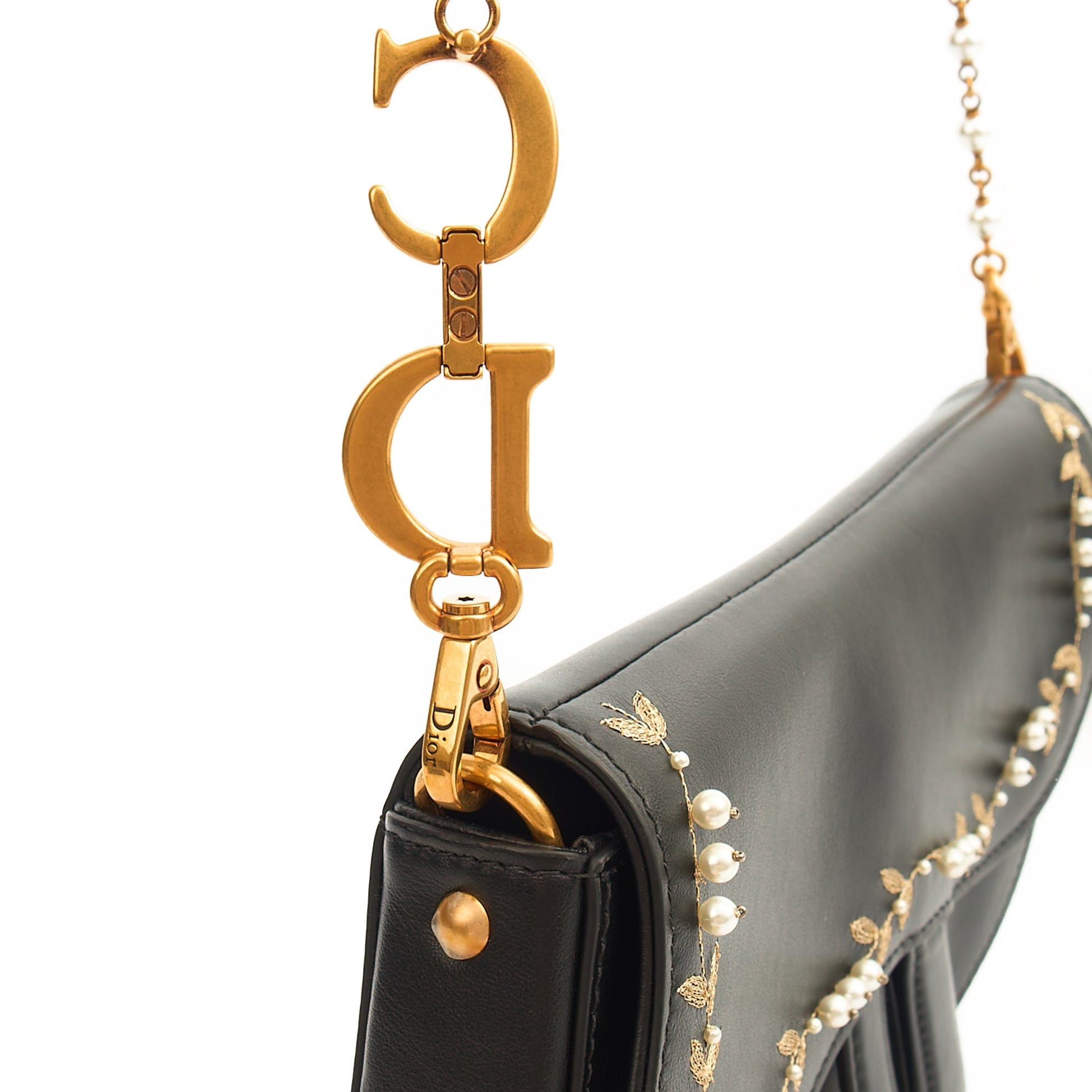 Christian Dior Mini Bag Mini Saddle in Black, Calfskin — Alternate View 13