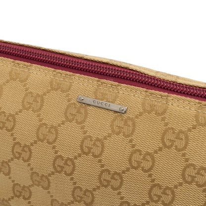 Gucci Shoulder Bag Boat Pochette in GG Supreme, Fabric — Lifestyle View