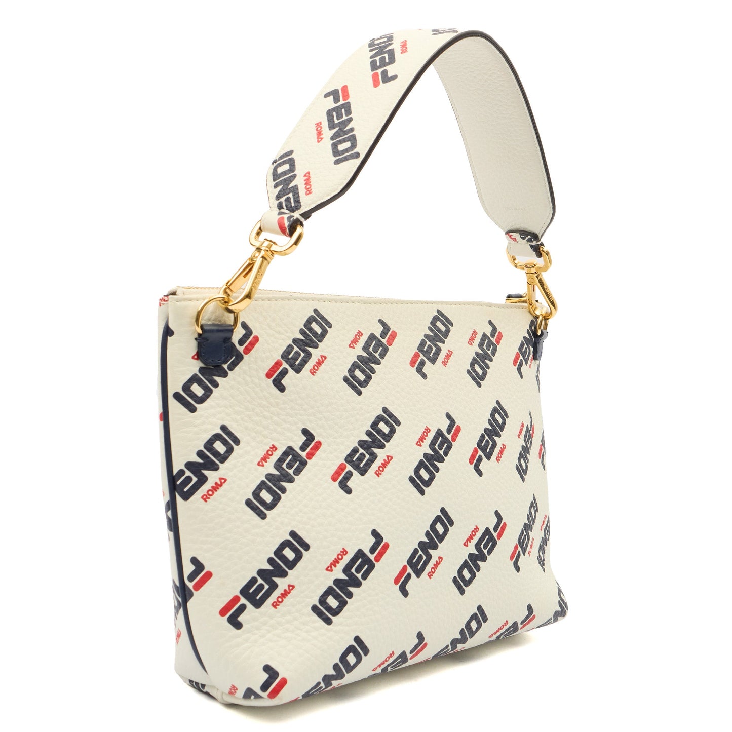 Fendi Shoulder Bag Fendi x FILA Mania in Print, Leather — Side View