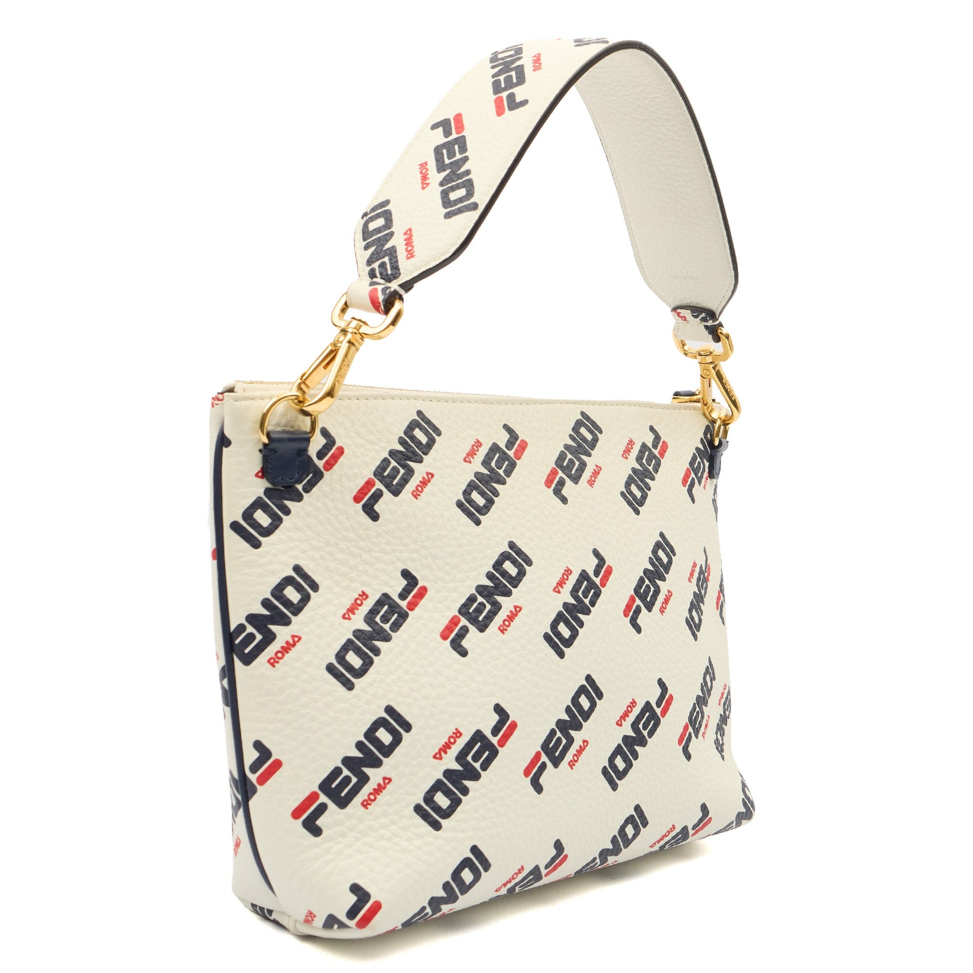 Fendi Shoulder Bag Fendi x FILA Mania in Print, Leather — Side View
