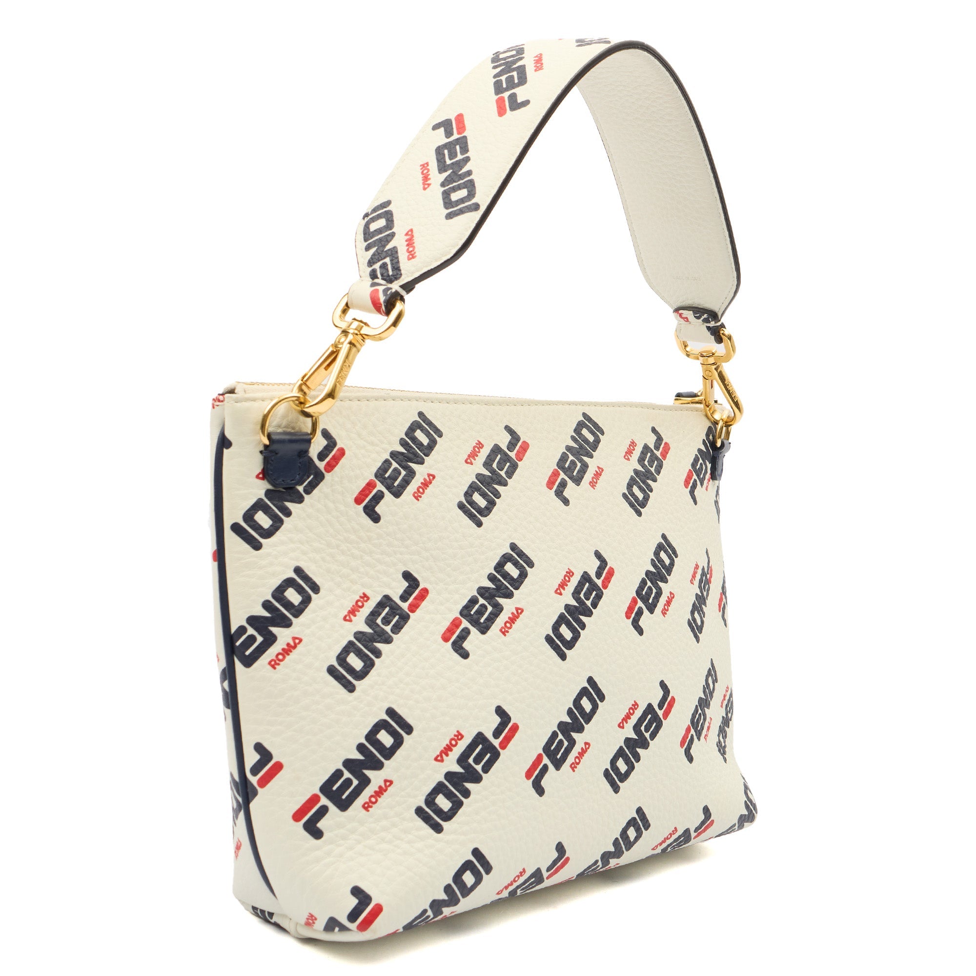 Fendi Shoulder Bag Fendi x FILA Mania in Print, Leather — Side View