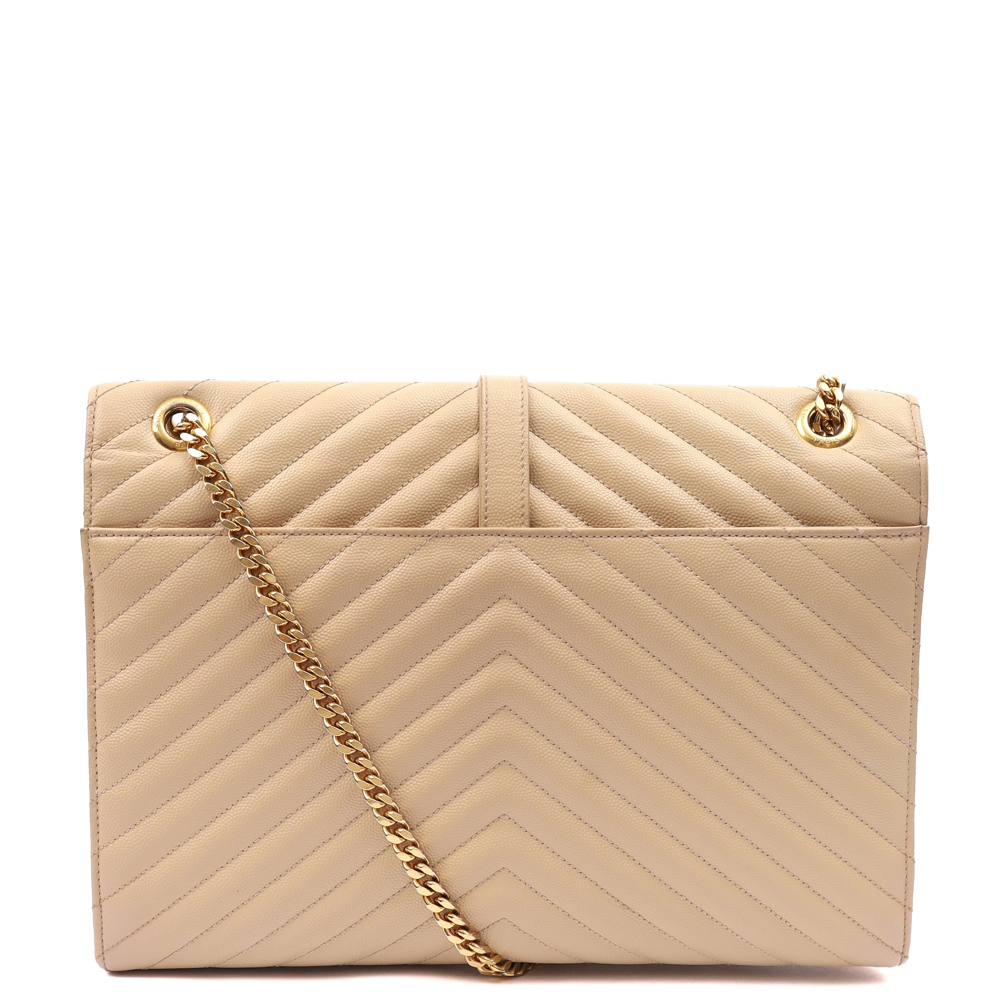 Saint Laurent Shoulder Bag Envelope - Large in Neutral, Calfskin Leather — Alternate View 9