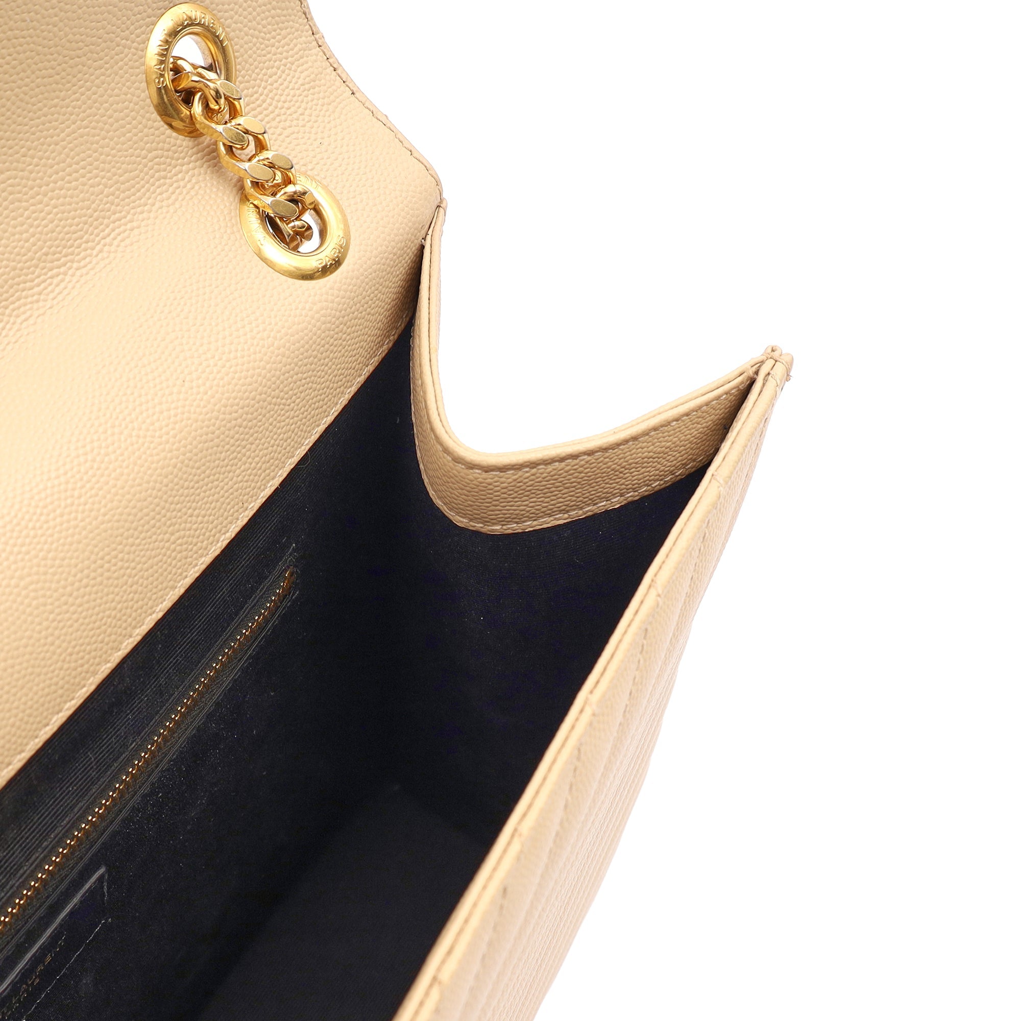 Saint Laurent Shoulder Bag Envelope - Large in Neutral, Calfskin Leather — Alternate View 11
