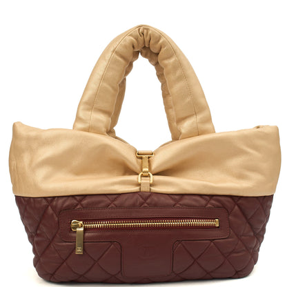 Chanel Top Handle Coco Cocoon in Metallic, Calfskin Leather — Front View