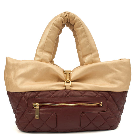 Chanel Top Handle Coco Cocoon in Metallic, Calfskin Leather — Front View