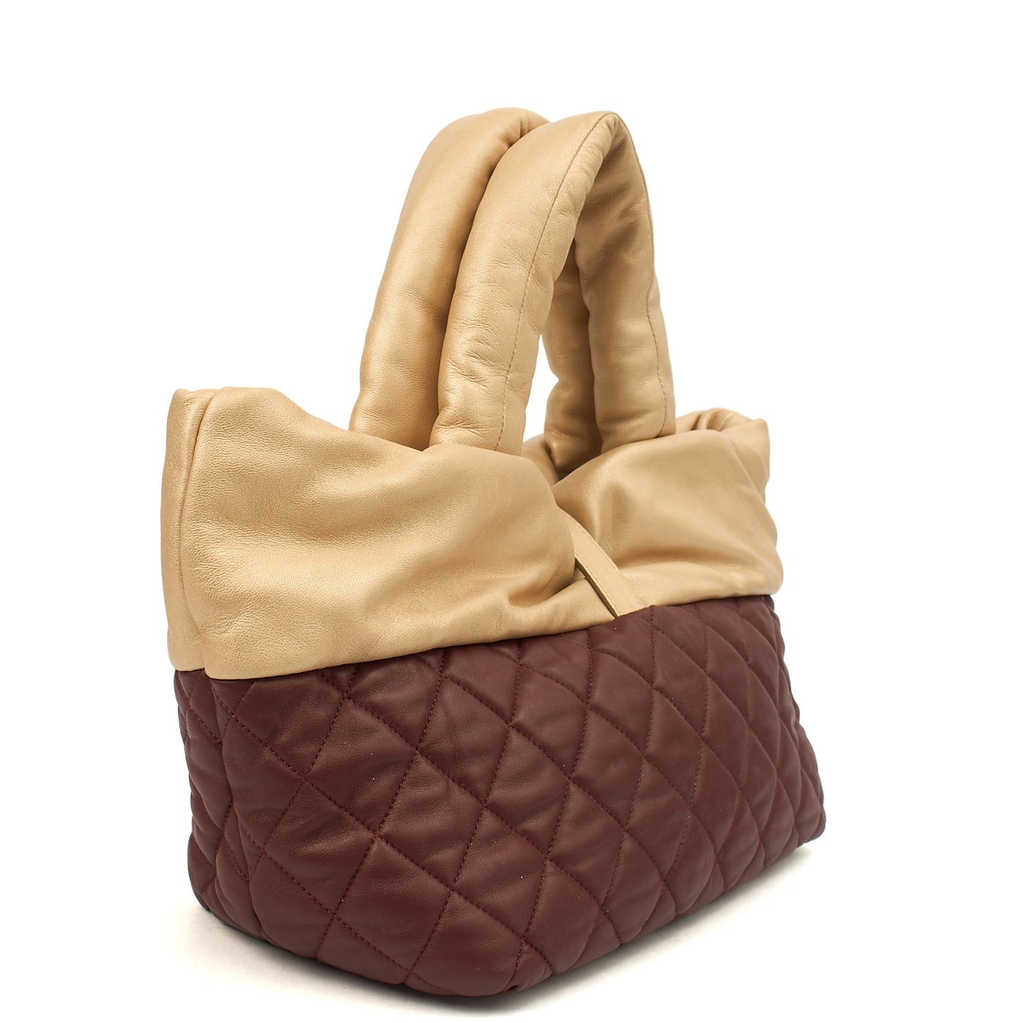 Chanel Top Handle Coco Cocoon in Metallic, Calfskin Leather — Side View
