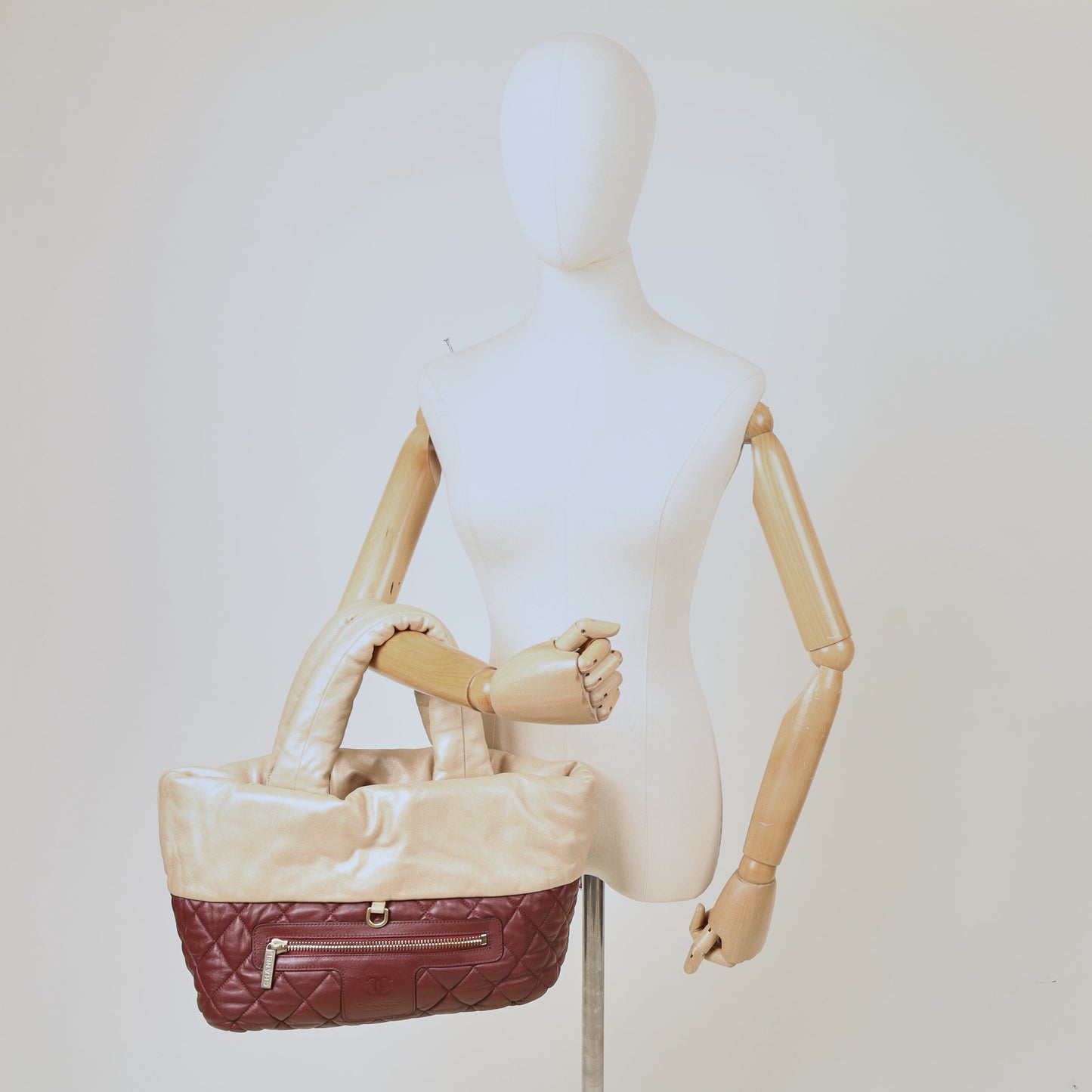 Chanel Top Handle Coco Cocoon in Metallic, Calfskin Leather — Lifestyle View