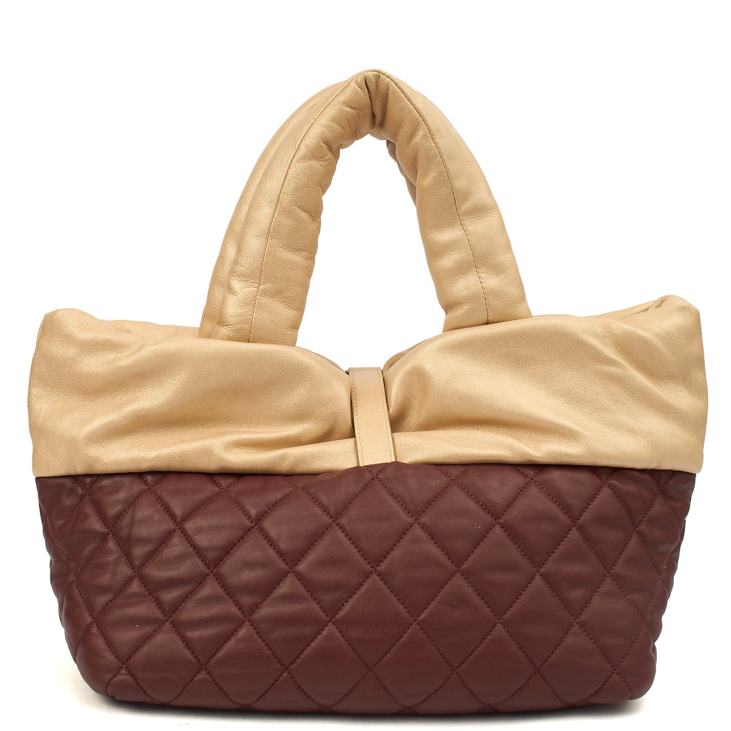 Chanel Top Handle Coco Cocoon in Metallic, Calfskin Leather — Back View