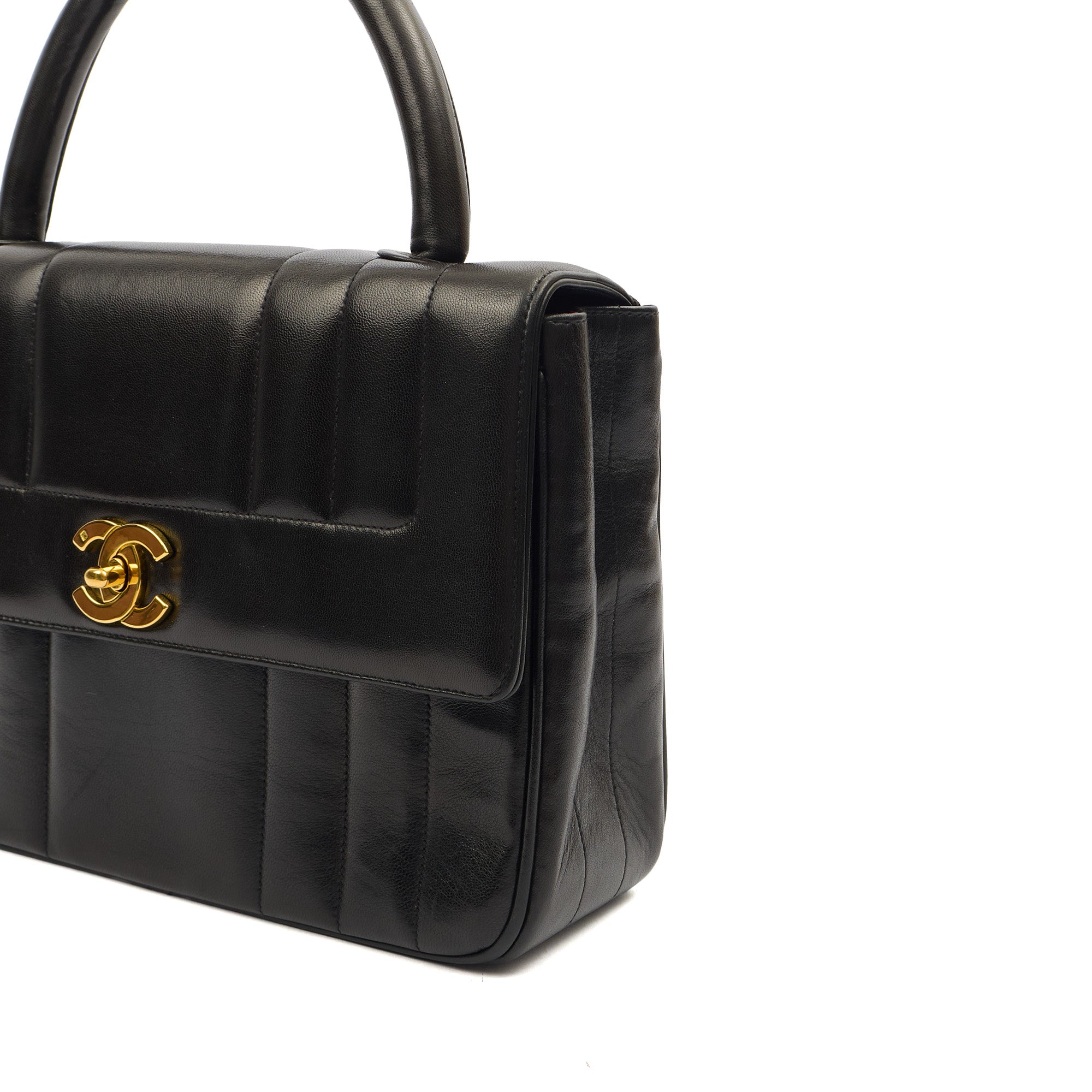 Chanel Top Handle Flap Bag With Top Handle in Black, Lambskin Leather — Alternate View 15