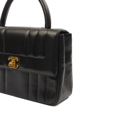 Chanel Top Handle Flap Bag With Top Handle in Black, Lambskin Leather — Alternate View 15