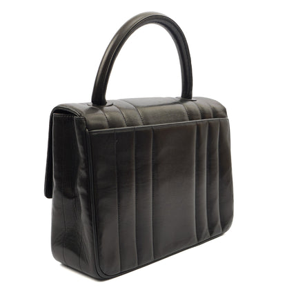 Chanel Top Handle Flap Bag With Top Handle in Black, Lambskin Leather — Alternate View 12