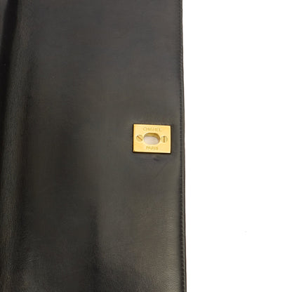 Chanel Top Handle Flap Bag With Top Handle in Black, Lambskin Leather — Alternate View 9
