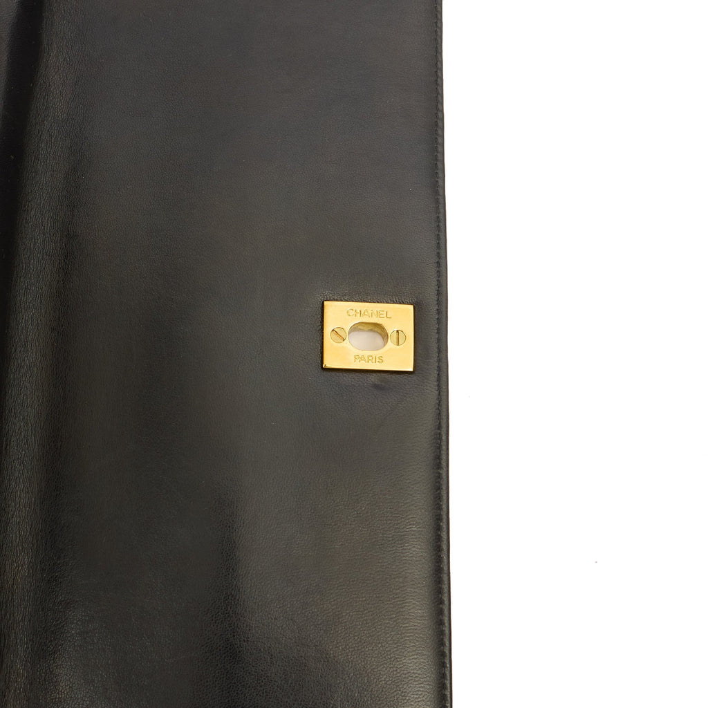 Chanel Top Handle Flap Bag With Top Handle in Black, Lambskin Leather — Alternate View 18
