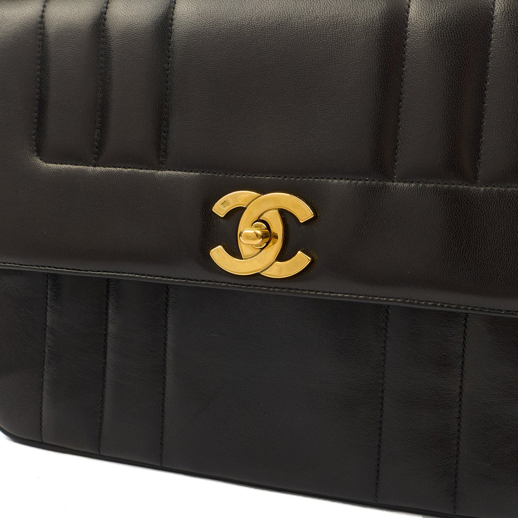Chanel Top Handle Flap Bag With Top Handle in Black, Lambskin Leather — Alternate View 7