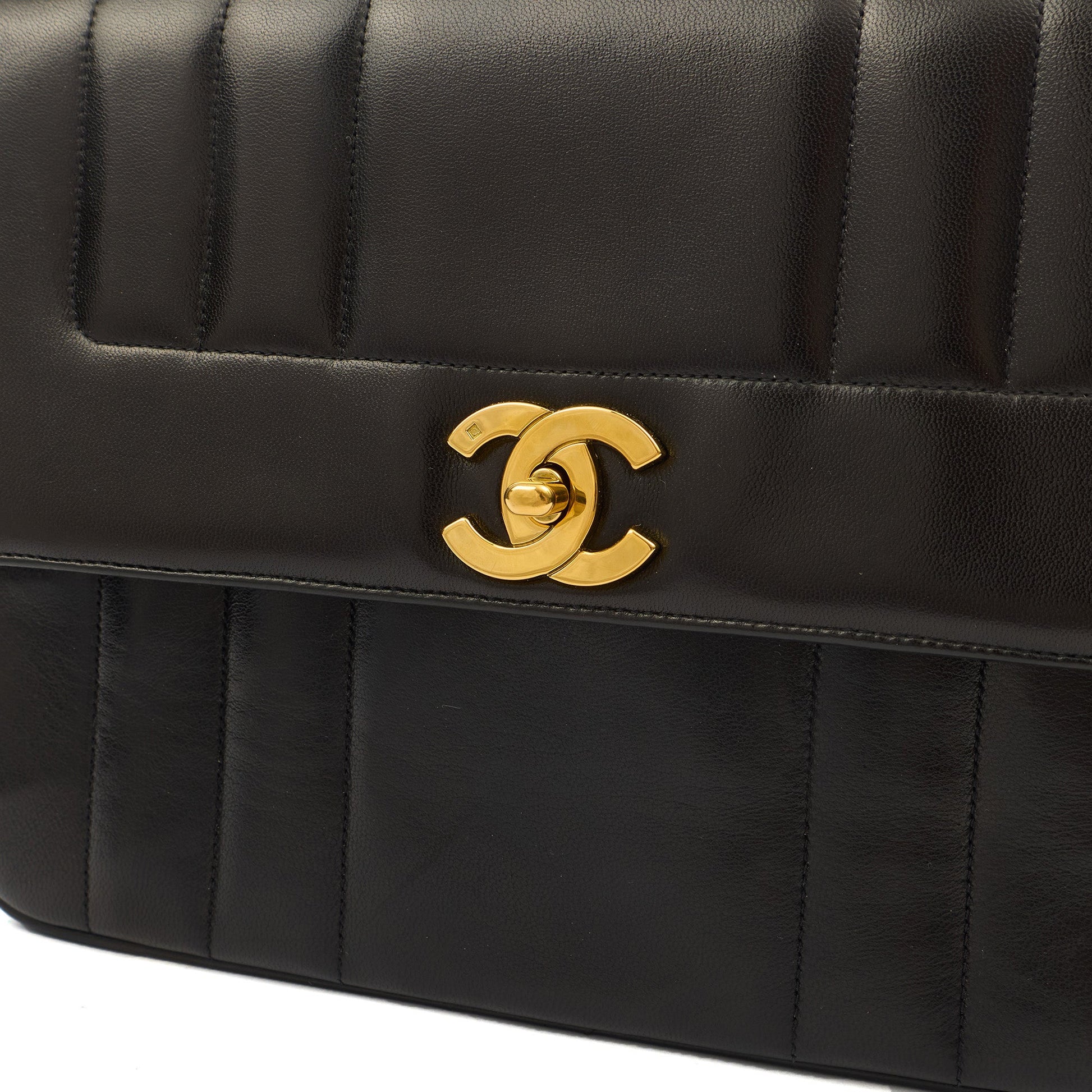 Chanel Top Handle Flap Bag With Top Handle in Black, Lambskin Leather — Alternate View 7