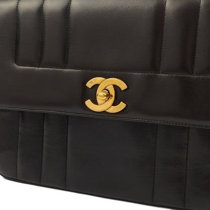 Chanel Top Handle Flap Bag With Top Handle in Black, Lambskin Leather — Alternate View 16