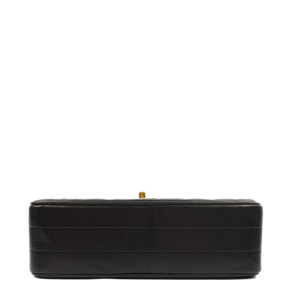 Chanel Top Handle Flap Bag With Top Handle in Black, Lambskin Leather — Detail View