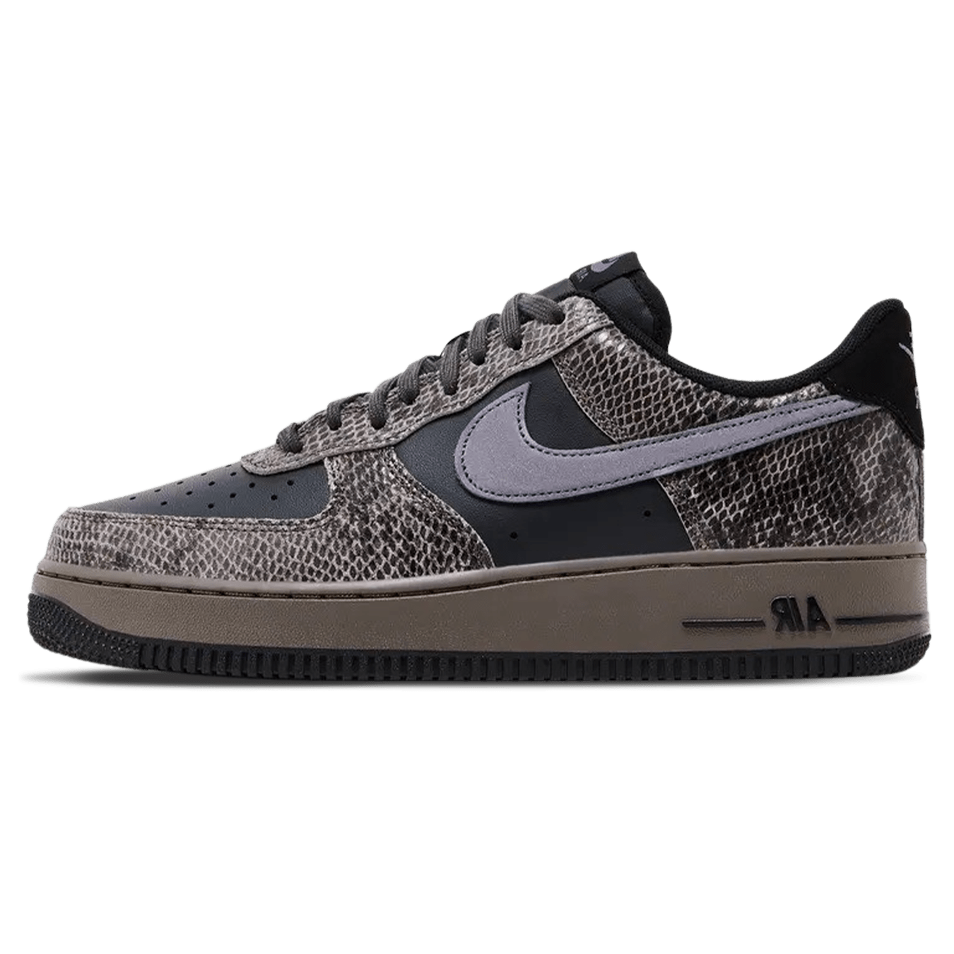 Nike Air Force 1 '07 LV8 'Snakeskin Pack - Off Noir' — UK 3 | EU 35.5 | US 3.5 — Front View